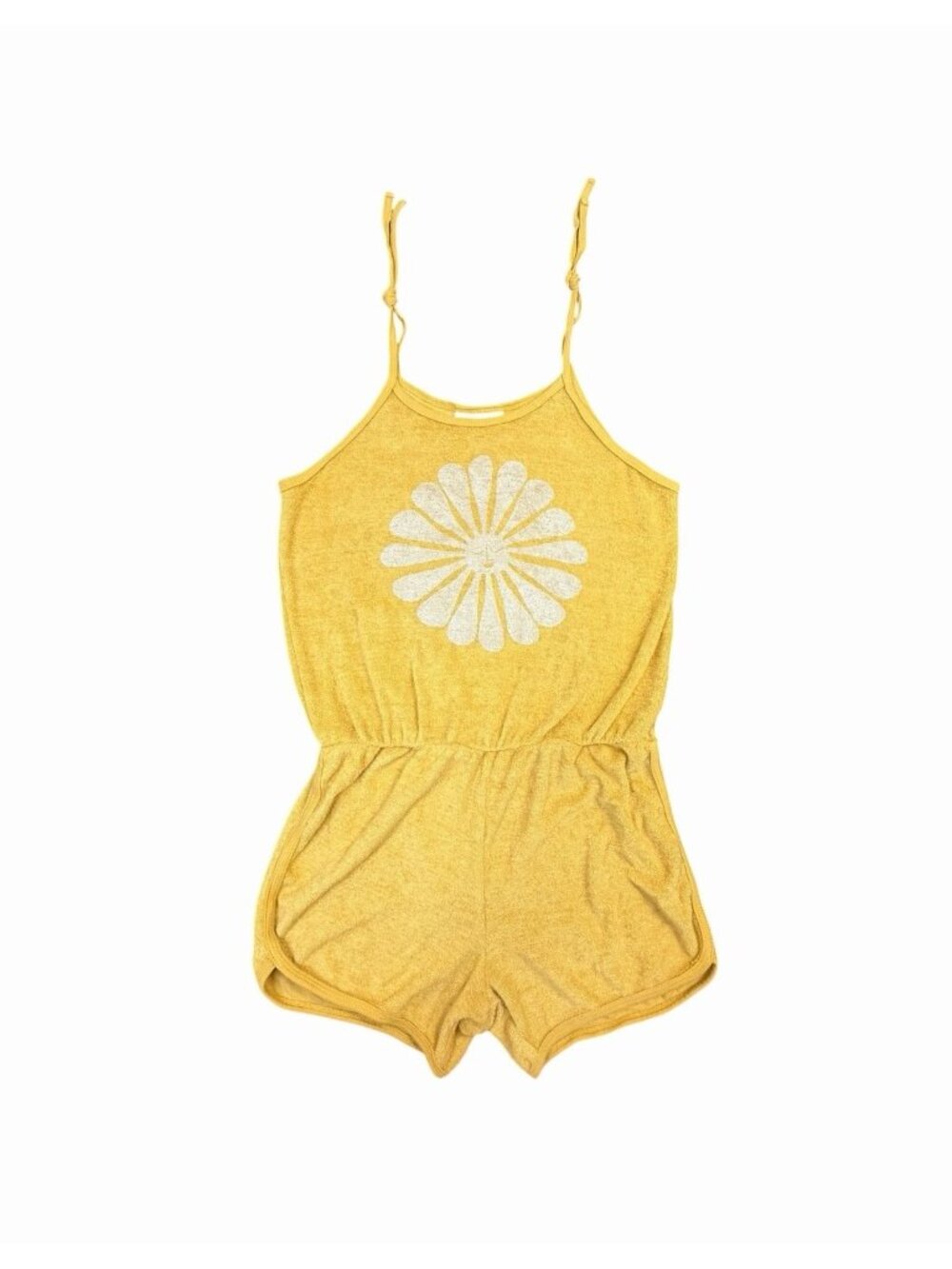Tiny Whales Girls Yellow Terry Cloth Daisy Romper Size 10 Summer Cover-Up